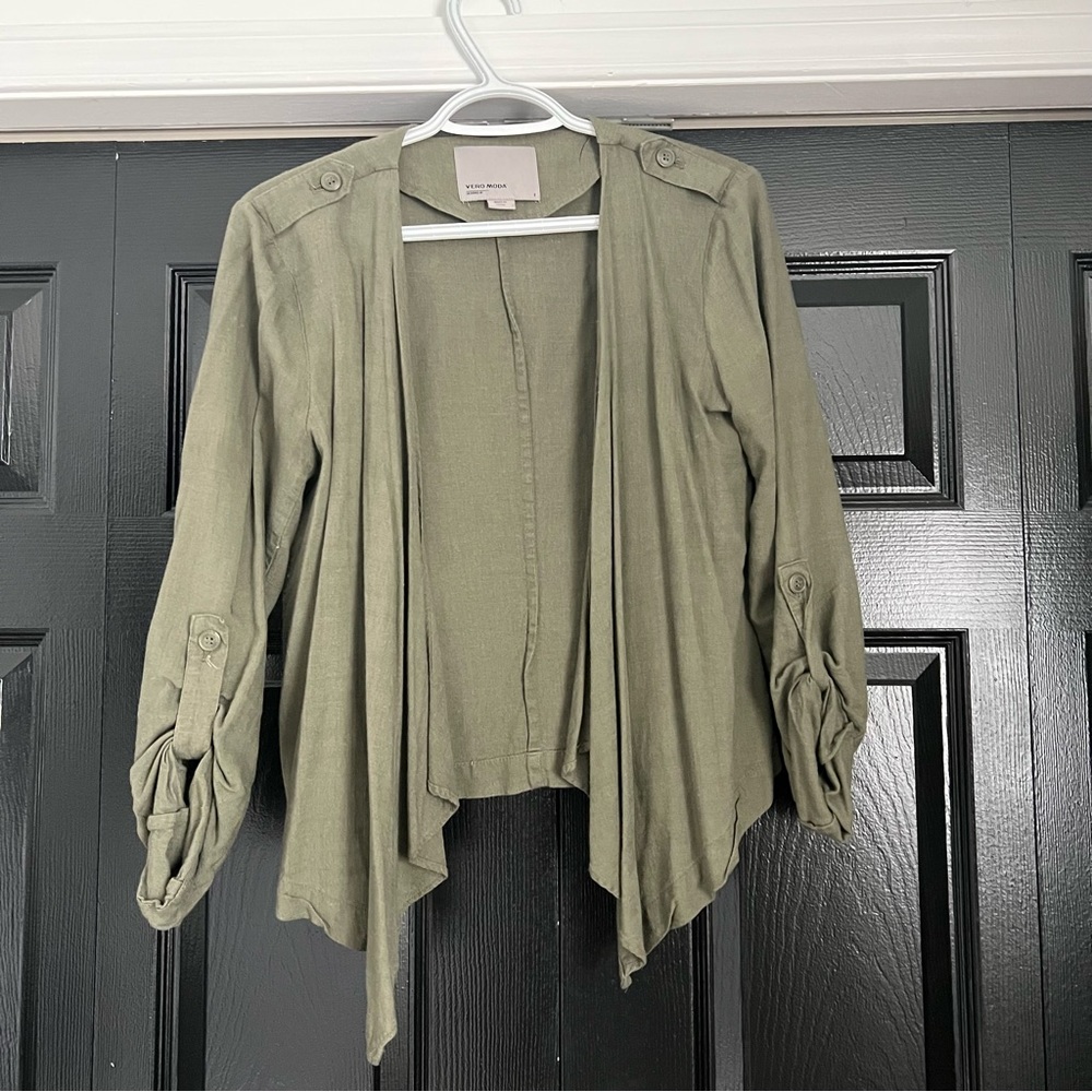 Olive green linen jacket